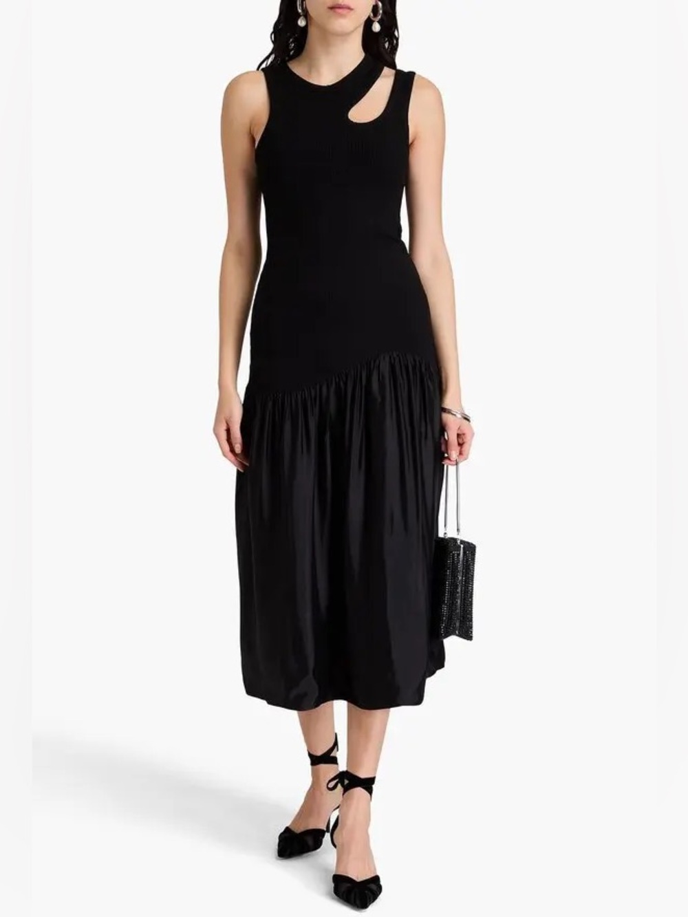 Sandro Olane Black Tank Dress Cutout Shoulder‎ NWT size 38 (US 4-6)